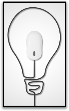 Lightbulb with a computer mouse inside
